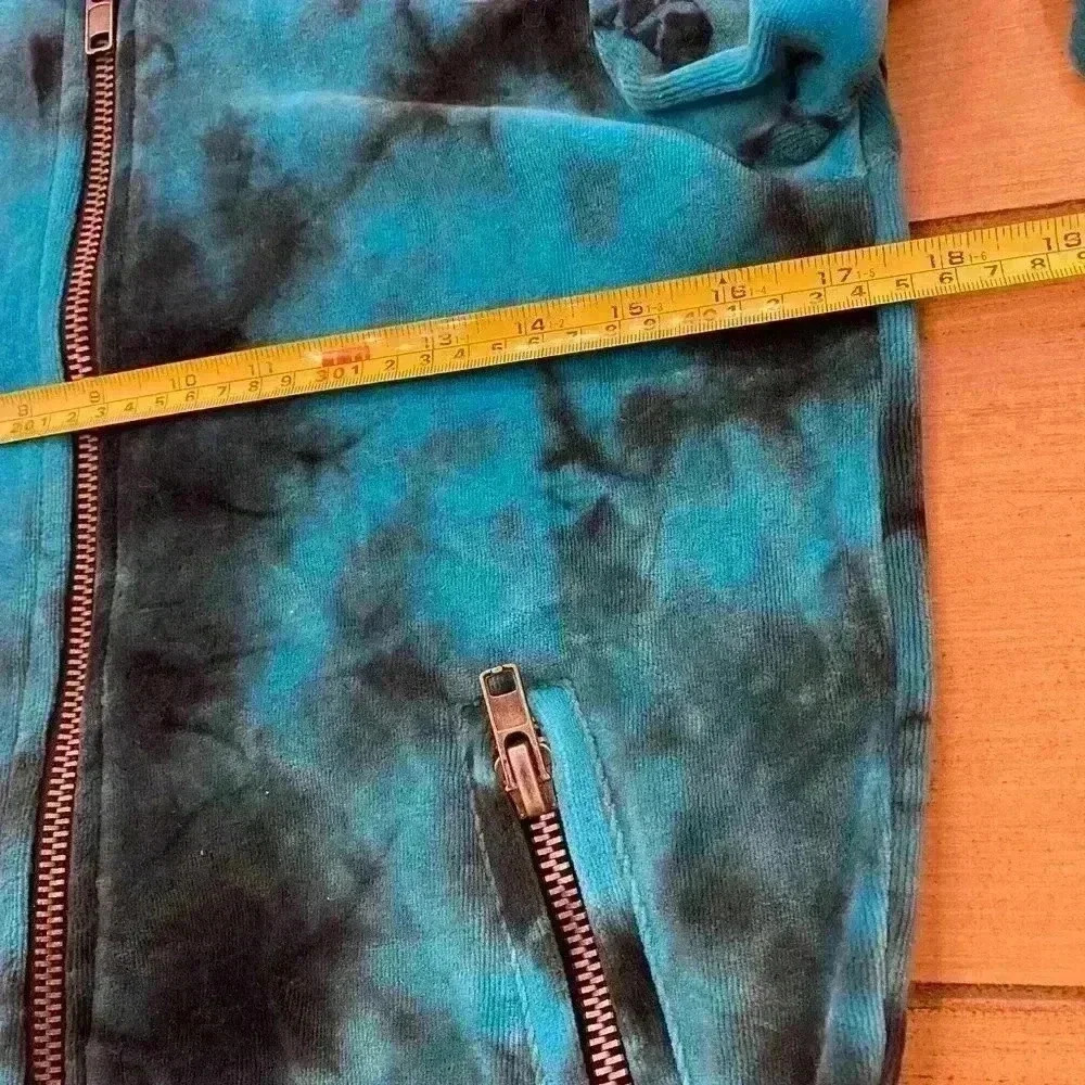 Chaser Women's Velour Track Jacket Full Zip Tie Dye Blue S-M NEW - Picture 7 of 12